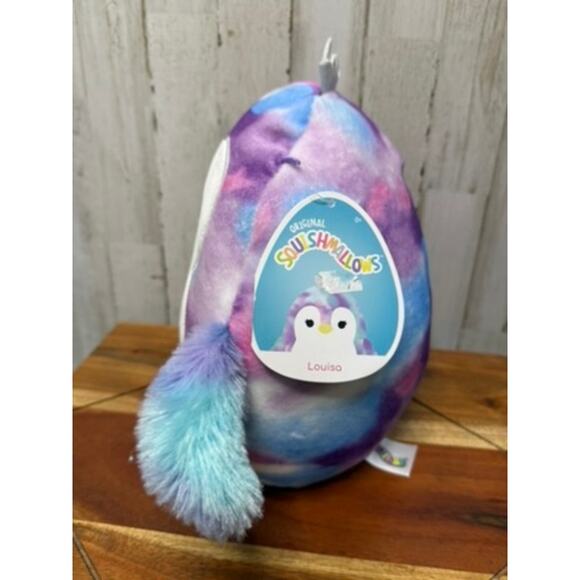 NWT Squishmallow Louisa the Penguin 10" Tie Dye Plush Toy Multicolor - Picture 2 of 6